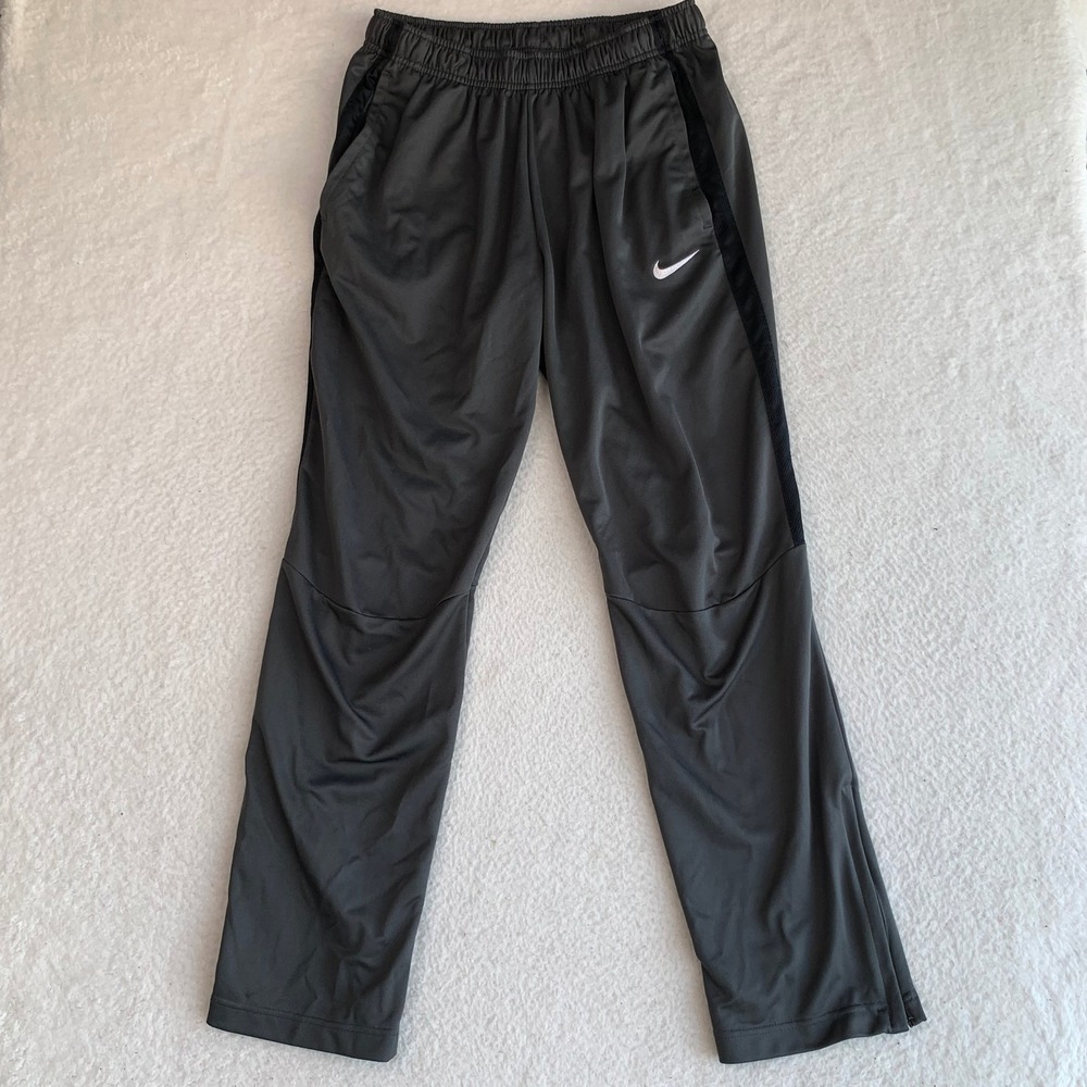 Nike Dri-FIT Training Jogger Pants Mens L (28x29) Mesh Ankle Zip Black Gray